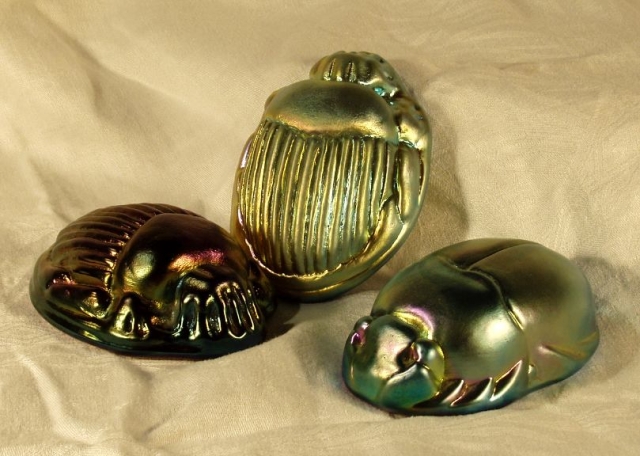 Glass Scarab Paperweights