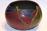 Ephraim Faience Pottery Dragonfly Vase