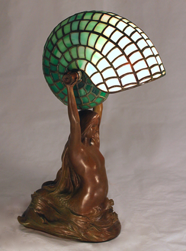 Mermaid and Nautilus Lamp - 16" Tall
