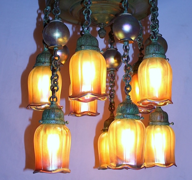 10 Light Ceiling Fixture with Lustre Balls