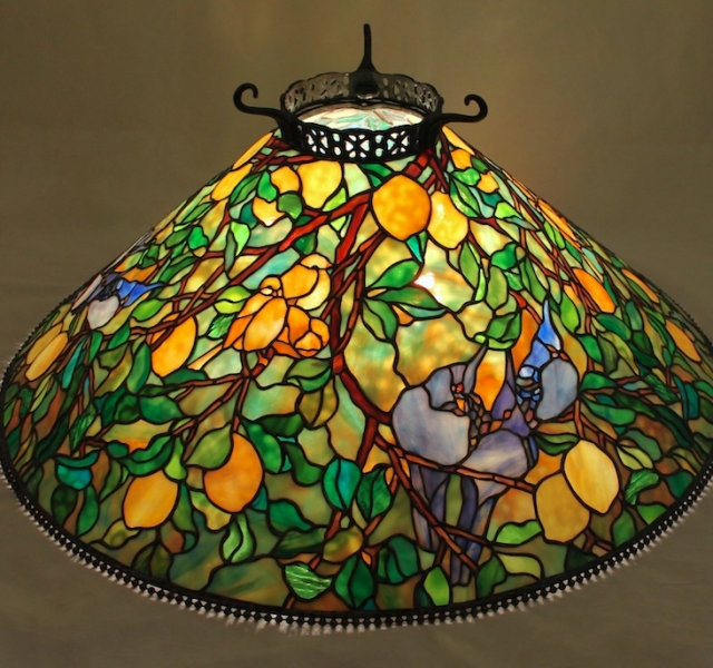 28″ Lemon Tree with Birds Chandelier