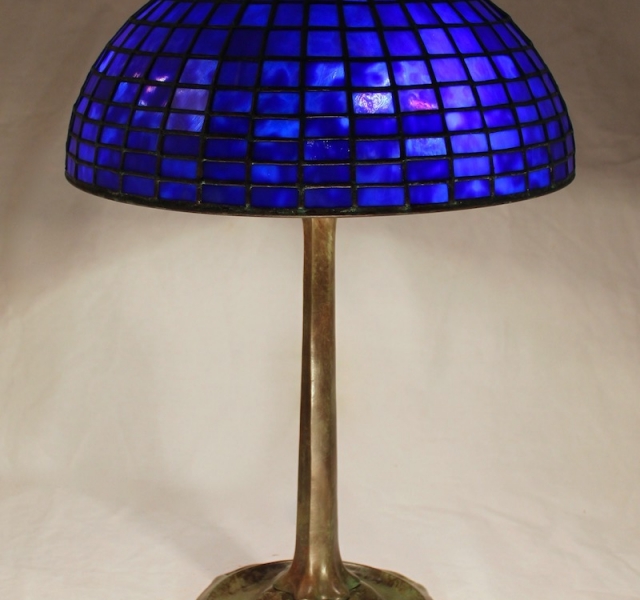 14″ Geometric lamp and Ephraim Pottery