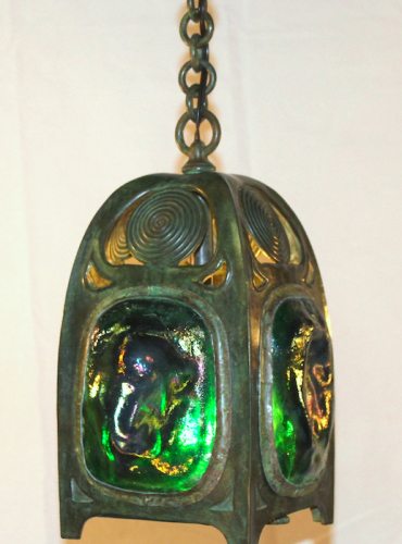 Turtleback Hanging Lantern with Swirls - Minimum Length 19"